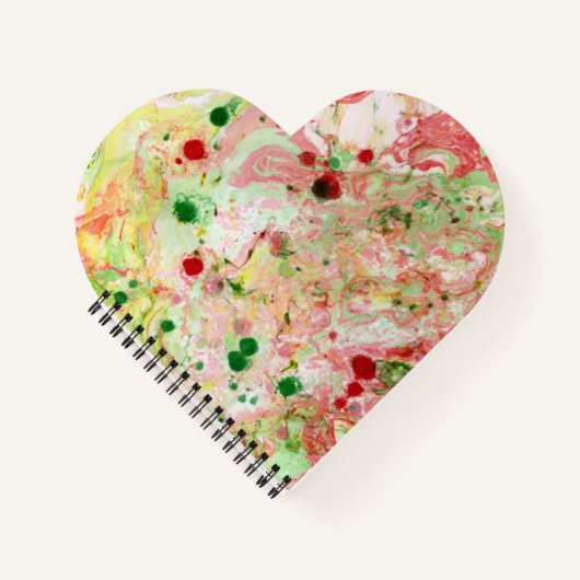 テンプレートトレンディーモダン抽象芸術ピンクレッドイエロー ノートブック (正面)