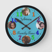 テンプレートパーソナライズされたの写真モダン ラウンド壁時計 (正面)