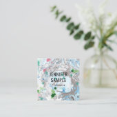 テンプレートピンクブルーグリーントレンディーモダン抽象芸術 スクエア名刺 (スタンド正面)