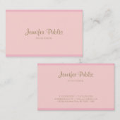 テンプレートピンク金ゴールドハンドスクリプモダント 名刺 (正面/裏面)