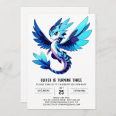 テンプレートファンタジードラゴン誕生日 招待状 (正面/裏面)