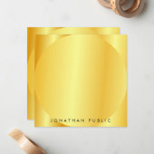 テンプレートフェイク金ゴールドメタリックパーソナライズされたルック ノートカード (正面/裏面インサイチュ)