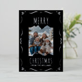 テンプレートフォイルホリデーカード2フォトクリスマスブラック 箔シーズンカード (立ち正面)