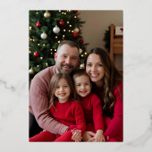 テンプレートフォイルホリデーカード2フォトクリスマスブラック 箔シーズンカード (裏面)