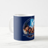 テンプレートフォトメッセージキープサケ誕生日ネイビーC41 コーヒーマグカップ (正面左)
