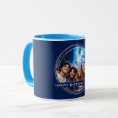 テンプレートフォトメッセージキープサケ誕生日ネイビーC41 マグカップ (正面左)