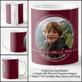 テンプレートフォトメッセージKeepsake Uncle Maroon C31 コーヒーマグカップ