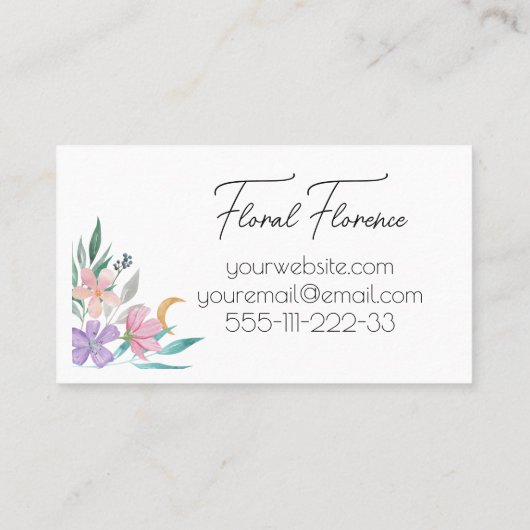 テンプレートフローリストフローラパステル 名刺 (裏面)