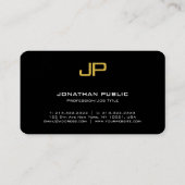 テンプレートブエレガントラック金ゴールドモノグラモダンム 名刺 (裏面)