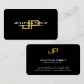 テンプレートブエレガントラック金ゴールドモノグラモダンム 名刺 (正面/裏面)