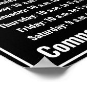 テンプレートブラック&ホワイトロゴはこちら営業時間 ポスター (角)