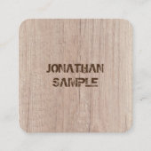 テンプレートプランクウッドボードルック動揺して文字 スクエア名刺 (正面)