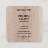 テンプレートプランクウッドボードルック動揺して文字 スクエア名刺 (裏面)