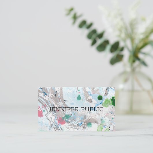 テンプレートプロフェッショナルモダンピンクブルーグリーントレンド 名刺 (スタンド正面)