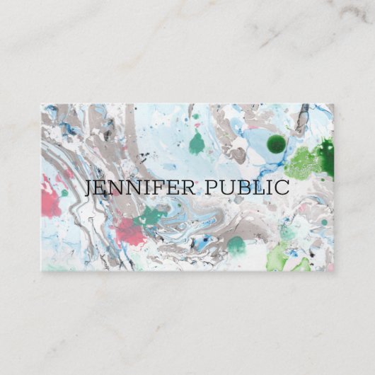 テンプレートプロフェッショナルモダンピンクブルーグリーントレンド 名刺 (正面)