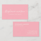 テンプレートミニマルシンプルスモダンピンク 名刺 (正面/裏面)