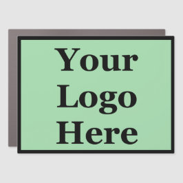 テンプレートミントグリーンとブラックここにロゴ カーマグネット