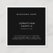 テンプレートモダンお洒落エレガント白黒ミニマル スクエア名刺 (正面)