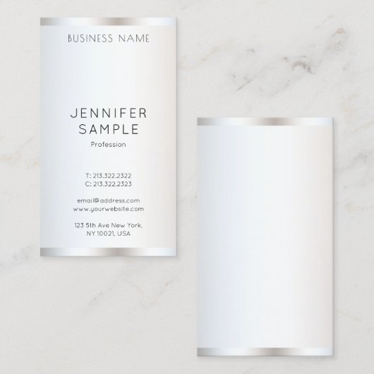 テンプレートモダンエレガントプロフェッショナル（縦） 名刺 (正面/裏面)