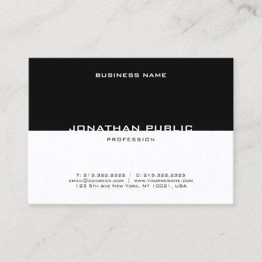 テンプレートモダンエレガント白黒 名刺 (正面)