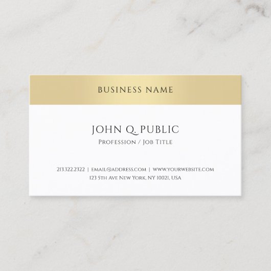 テンプレートモダンエレガント金ゴールドルックシンプルトレンディー 名刺 (正面)