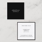 テンプレートモダンシンプルエレガント白黒スタイリッシュ スクエア名刺 (正面/裏面)