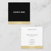 テンプレートモダンシンプル金ゴールド白黒エレガント スクエア名刺 (正面/裏面)