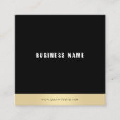 テンプレートモダンシンプル金ゴールド白黒エレガント スクエア名刺 (正面)