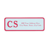 テンプレートモダンピンク – 赤とライトブルーのアドレス ラベル (正面)