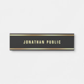 テンプレートモダンブラックと金ゴールドのカスタマイズ サインプレート (正面)