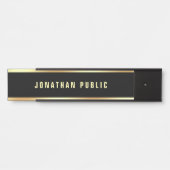 テンプレートモダンブラックと金ゴールドのカスタマイズ サインプレート (正面)