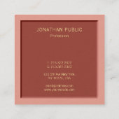 テンプレートモダンプロフェッショナルエレガントデザイン スクエア名刺 (裏面)