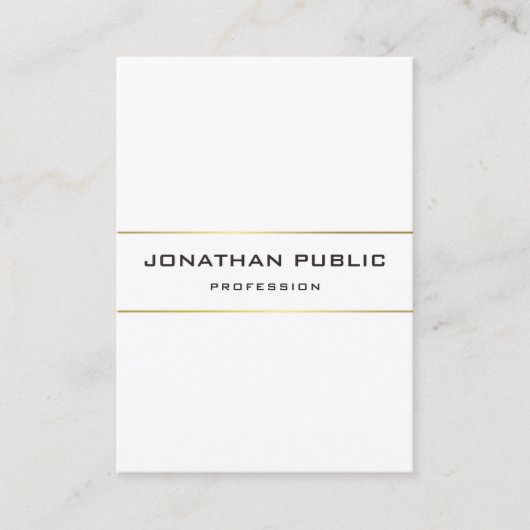 テンプレートモダンモノグラム金ゴールドストライププロフェッショナル 名刺 (正面)