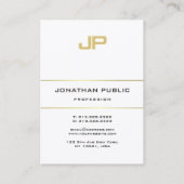 テンプレートモダンモノグラム金ゴールドストライププロフェッショナル 名刺 (裏面)