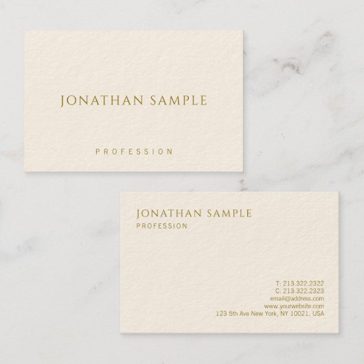 テンプレートモダン名刺金ゴールドエレガント文字 名刺 (正面/裏面)