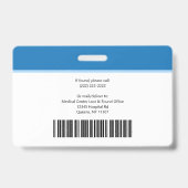 テンプレートモダン従業員の写真ロゴ名ナースID バッジ (Back)