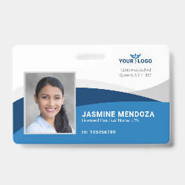 テンプレートモダン従業員の写真ロゴ名ナースID バッジ