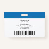 テンプレートモダン従業員の写真ロゴ名ナースID バッジ (裏面)