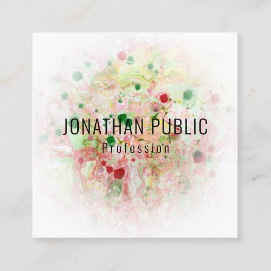 テンプレートモダン抽象芸術エレガントプロフェッショナル スクエア名刺 (正面)