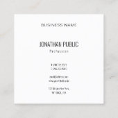 テンプレートモダン抽象芸術エレガントプロフェッショナル スクエア名刺 (裏面)