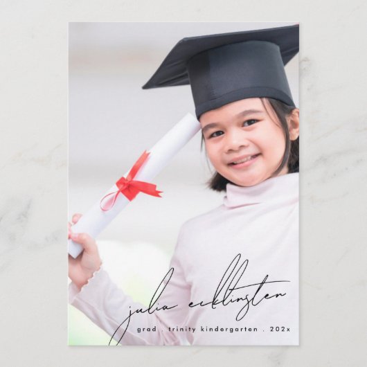 テンプレートユニーク写真幼稚園卒業カード 案内状 (正面)