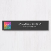 テンプレート会社のロゴはこちらエレガント黒 サインプレート (正面)