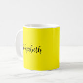 テンプレート入力した名前を明るい黄色で追加 コーヒーマグカップ (正面左)