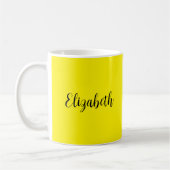 テンプレート入力した名前を明るい黄色で追加 コーヒーマグカップ (左)