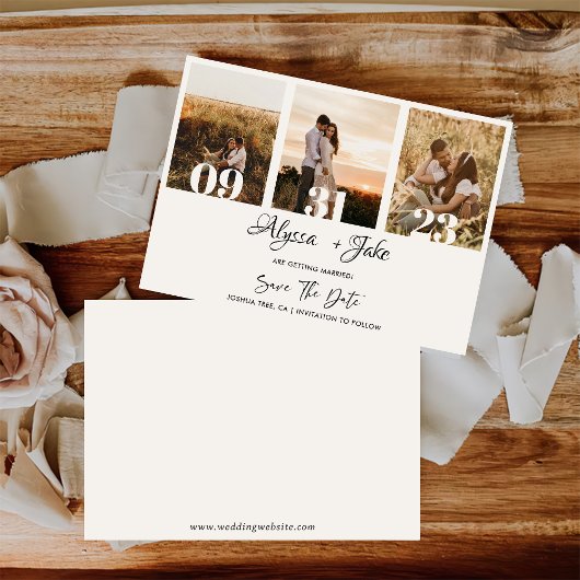 テンプレート写真コラージュ日付保存招待状 招待状