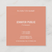 テンプレート名刺のトレンドカラモノグラムのー スクエア名刺 (裏面)