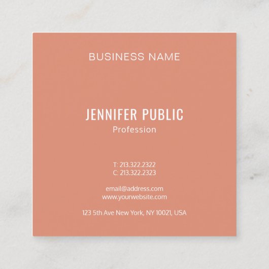 テンプレート名刺のトレンドカラモノグラムのー スクエア名刺 (裏面)