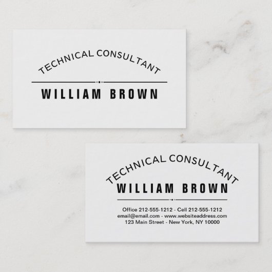 テンプレート名刺カスタマイズタイポグラフィ 名刺 (正面/裏面)