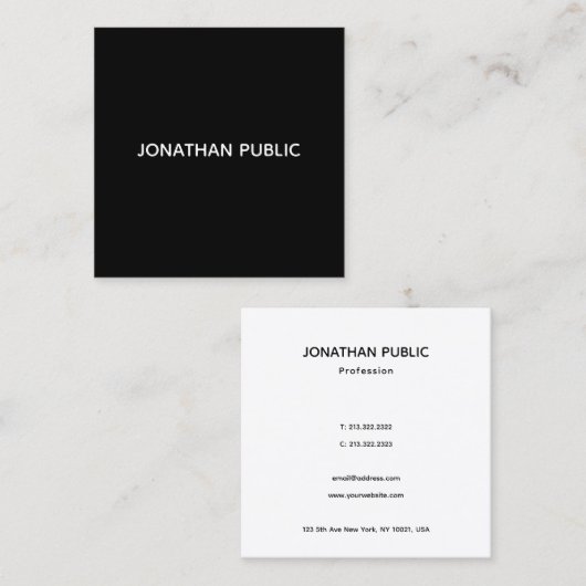 テンプレート名刺プロフェッショナルシンプルモダン スクエア名刺 (正面/裏面)