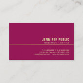 テンプレート名刺金ゴールドエレガントVivaマゼンタ 名刺 (正面)
